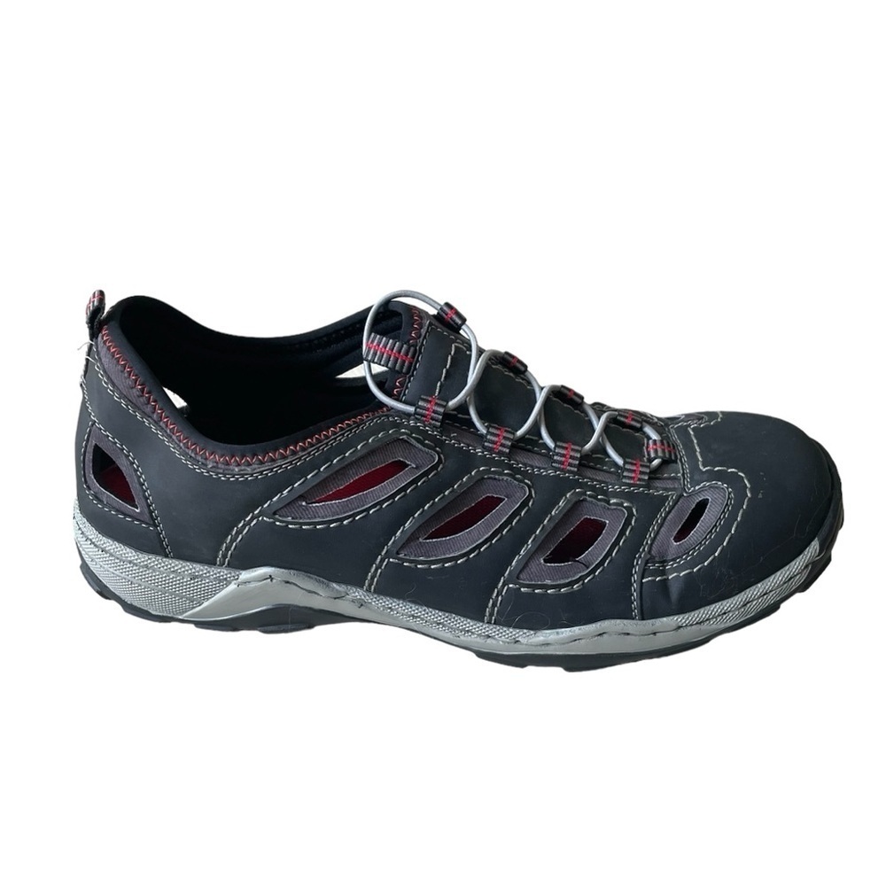 RIEKER Men’s Slip On Casual Lace Up Lightweight Athletic Shoes Gray 44